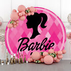 Round Barbie Backdrop Cover Girls Birthday Party Background Supplies Studio Prop
