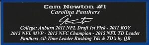 Cam Newton Autograph Nameplate Carolina Panthers Helmet Photo Football Jersey