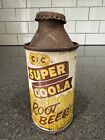 C&C Super Coola Root Beer 6 Ounce Cone Top Soda Can w/Cap EMPTY Indoor New York