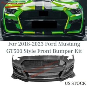 Front Bumper Cover Kits W/Grille For 2018-2023 Ford Mustang GT500 Style Perfect