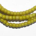 Old Yellow Kenya Turkana Beads 5mm Ghana African Cylinder Glass 26 Inch Strand
