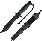 Aitor OSO Black Sawback Blade Camo Handle Fixed Knife With Sheath - 16010C