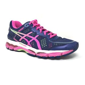 Asics Gel-Kayano 22 Running Shoes Sneakers Womens Size 8.5 Navy Pink Athletic