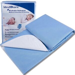 Medokare Bed Pads for Seniors, Adults and Kids – 3 Pack - 36in X 52in - New