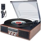 Wood Turntable Record Player Bluetooth AM FM Radio Vinyl Speakers Seeying TT-138