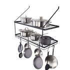 Pot Rack Wall Mounted 30in Pot and Pan Hanging Rack with 12 S Hooks 55 lbs