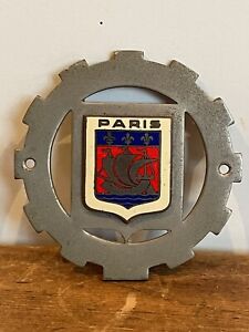 Vintage Paris Drago Crest, Coat Of Arms Enamel Car Badge -Automobilia,Mascots.