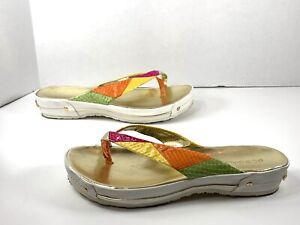 BCBG Vintage Sandals Snake Print Multi Color  Leather Women’s Shoes Size 9 US