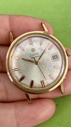 Vintage Zodiac Automatic Precision Gold  10K Watch Caliber 70-72