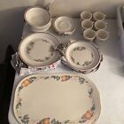 Vintage Corelle by Corning Abundance Pattern Dish Set Of 43 Plates,Bowls,Mats,Co
