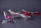 Vtg Clip-On Birds with Tails Christmas Ornaments Lot of 4 Glass & Plastic