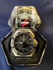 Custom Casio G-Shock G2100 With a Stainless-Steel Band black face, silver dial