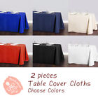 2pcs Rectangle Tablecloth Table Cover Party Wedding Linen