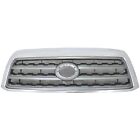 Grille For 2008-2016 Toyota Sequoia Chrome Shell w/ Silver Insert Plastic
