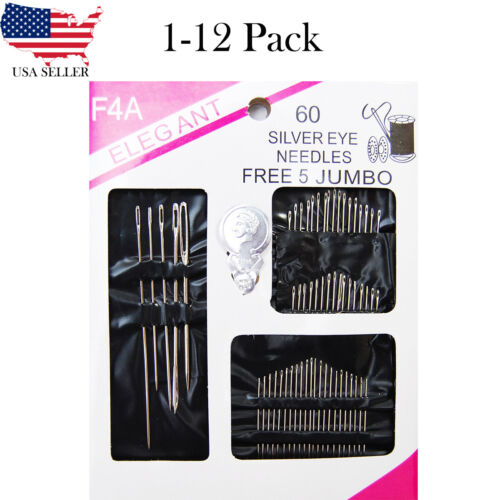 Assorted Hand Sewing Needle Kit to Thread Sewing Needles Set (60 Pcs) US Seller