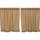 New Primitive Country Farmhouse TAN NATURAL BURLAP TIERS Cafe Curtains 36