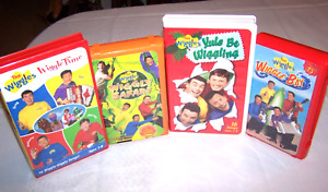 The Wiggles Lot Of 4 VHS:  Wiggle Time Wiggly Safari Yule Be Wiggling Wiggle Bay