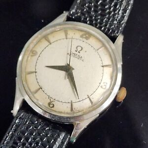 1950 Omega Automatic Bumper Ref 2635 Cal 351 Men's Vintage Stainless Steel Watch