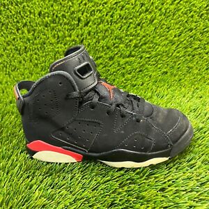 Nike Air Jordan 6 Retro Boys Size 1Y Black Athletic Shoes Sneakers 384666-060