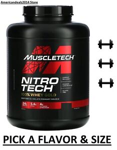 Muscletech Nitro Tech 100% Whey Gold French Vanilla Cream, Strawberry Shortcake