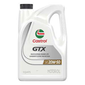 Castrol GTX 20W-50 Conventional Motor Oil, 5 Quarts Auto & Tires Motor Oil
