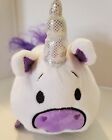 Bun Bun Unicorn White Purple Mane Silver Glitter Horn Stackable Plush