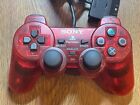 Sony PlayStation 2 PS2 Dual Shock Analog Controller clear  red TRANSPARENT