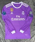 Real Madrid 2016/17 Ronaldo #7 Purple Long Sleeve Soccer Jersey Mens Medium