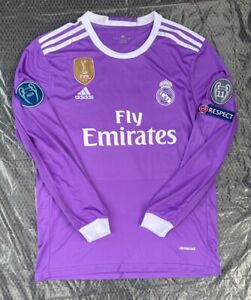 Real Madrid 2016/17 Ronaldo #7 Purple Long Sleeve Soccer Jersey Mens Size XL
