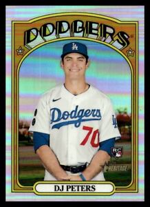 2021 Topps Heritage High Number Dj Peters Chrome RC Rookie /572 Dodgers #532