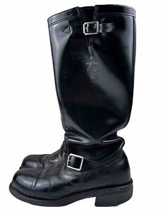 Chippewa Steel Toe Black Motorcycle Engineer Boots 17