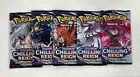 Pokemon Chilling Reign Booster Pack Lot Of 5 Complete Art Set New Sealed