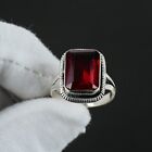 Red Garnet Ring Man Made Gemstone Handmade 925 Sterling Silver Ring In All Size