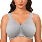 32-52 C-F G H I Women's Wireless Cotton Plus Size Bra Unlined Full Coverage Bras