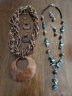 Vintage Jewelry Lot Of 2 Sets Mixed Costume Earrings + Multi strand Necklace J6
