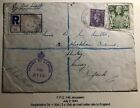 1943 Jerusalem Palestine British Field Post Airmail Censored Cover To England