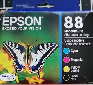 Genuine Epson 88 Ink Combo 4 Pack Black Yellow Cyan Magenta  exp 2021