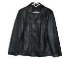 Preston and York Mens Genuine Lamb Skin Black Leather Blazer Style Jacket Size L