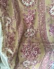 Gorgeous Antique French Floral Love Bird Linen Fabric Long Curtain ~ Raspberry
