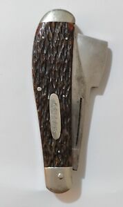 Vintage Ka-Bar Bone Handle Folding Hatchet Pocket Knife Combo