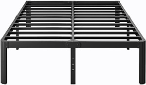 New Listing14 Inch High Full Size Bed Frame No Box Spring Needed, Platform Metal Bed Frame