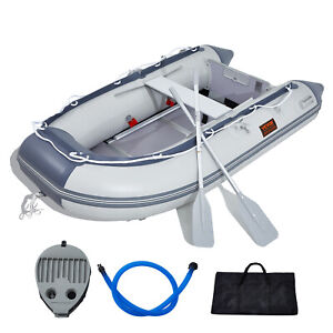 VEVOR 8.86ft Inflatable Dinghy Boat 4-Person Sport Fishing Rafting Boat w/2 Oars