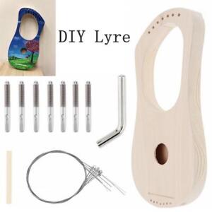 DIY Wood Lyre Harp 7 String Lyre Harp Making Material Kit Make Your Own Bass