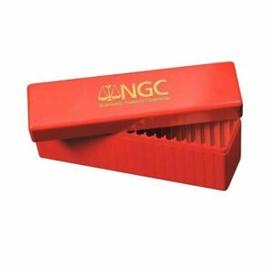 NGC Official Red Plastic Slab Coin Box Hold 20 Certified Graded Coins Storage