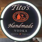 Tito's Handmade Vodka round sign Illuminated led man cave sign.