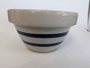 ROSEVILLE Pottery Mixing Bowl With Blue Stripes