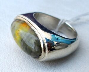 Vintage 925 Sterling Silver & Bumble Bee Jasper Ring Size 7