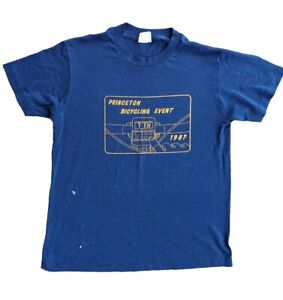 Vintage 80s Cycling Bike Princeton Single Stitch T shirt S / Super Soft Thrashed