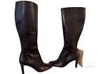 Ann Taylor Carolina new high dark brown new Leather Tall Boots 7 very elegant