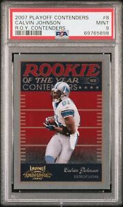 2007 Playoff Contenders ROY Contenders 8 Calvin Johnson PSA 9  RC /1000 POP 2!